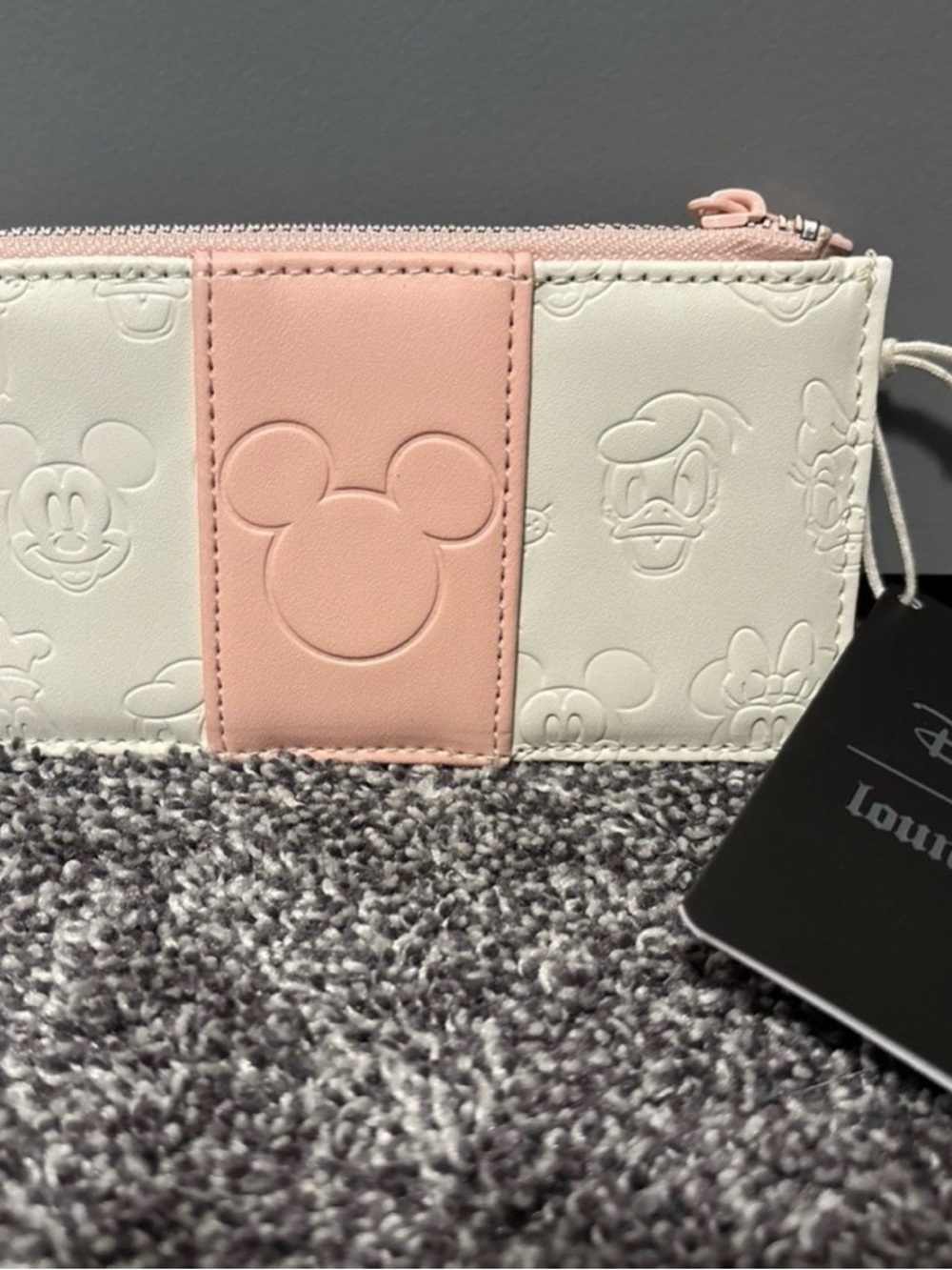 Loungefly Pink and White Disney Embossed Zip Wallet